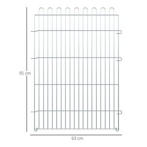 Parque para Mascotas 8 Vallas de Metal 63x91cm Plata
