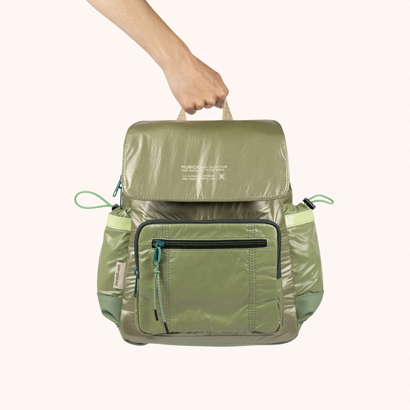 Mochila Técnica para Portátil en Poliamida Reciclada DEEP RECYCLED BACKPACK KHAKI