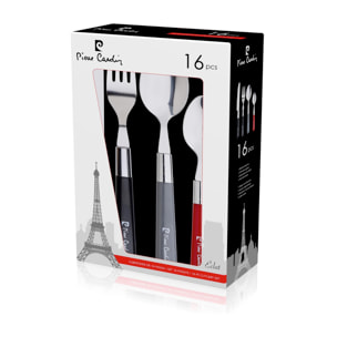 Cuberteria 16 piezas Pierre Cardin de acero inoxidable colección Eclat