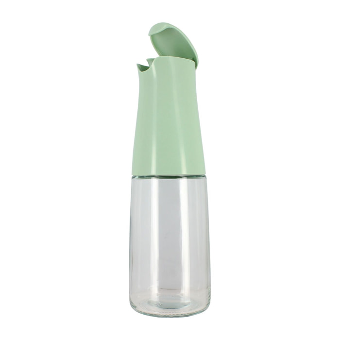 Bouteille d'huile 500ml en verre et plastique vert
