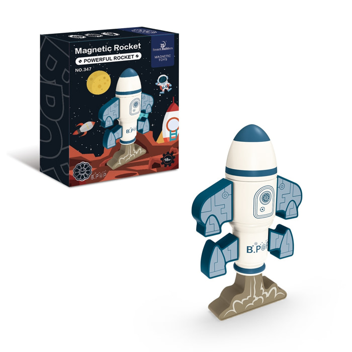 COHETE MAGNÉTICO DE CONSTRUCCIÓN: COHETE DE GRAN POTENCIA 8 pcs