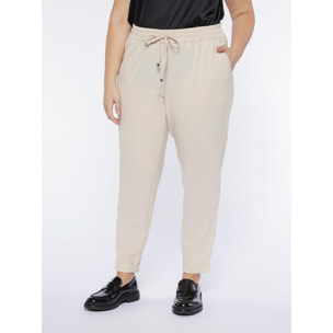 Fiorella Rubino - Pantalones jogger vaporosos - Beige