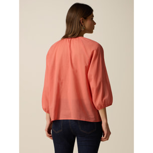 Oltre - Blusa in mussola di cotone - Arancione