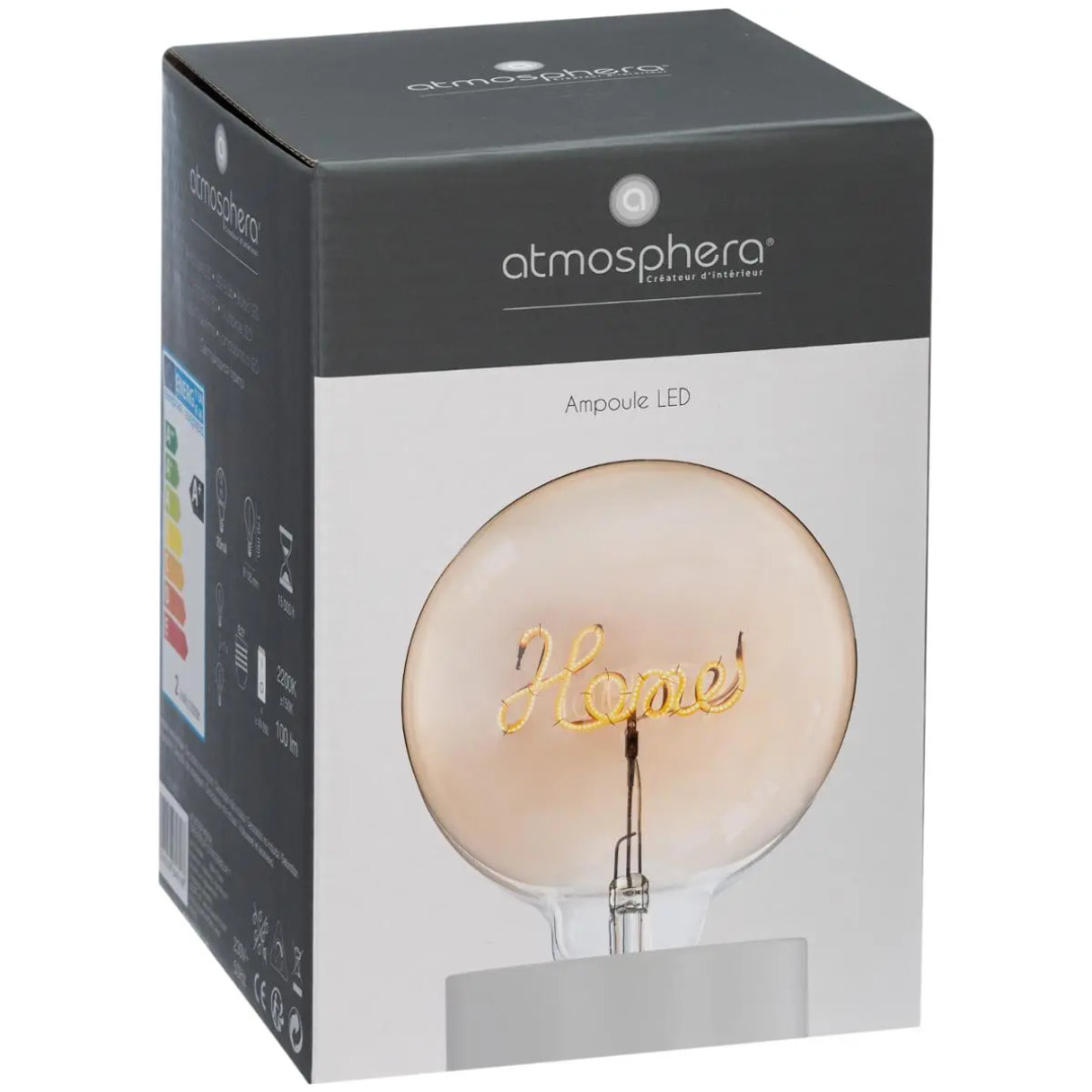 Ampoule LED mot "Home" ambrée E27