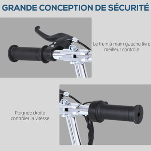 Trottinette électrique 120 W pliable pour enfant de 7 à 12 ans hauteur guidon et selle réglable 10 Km/h max. noir