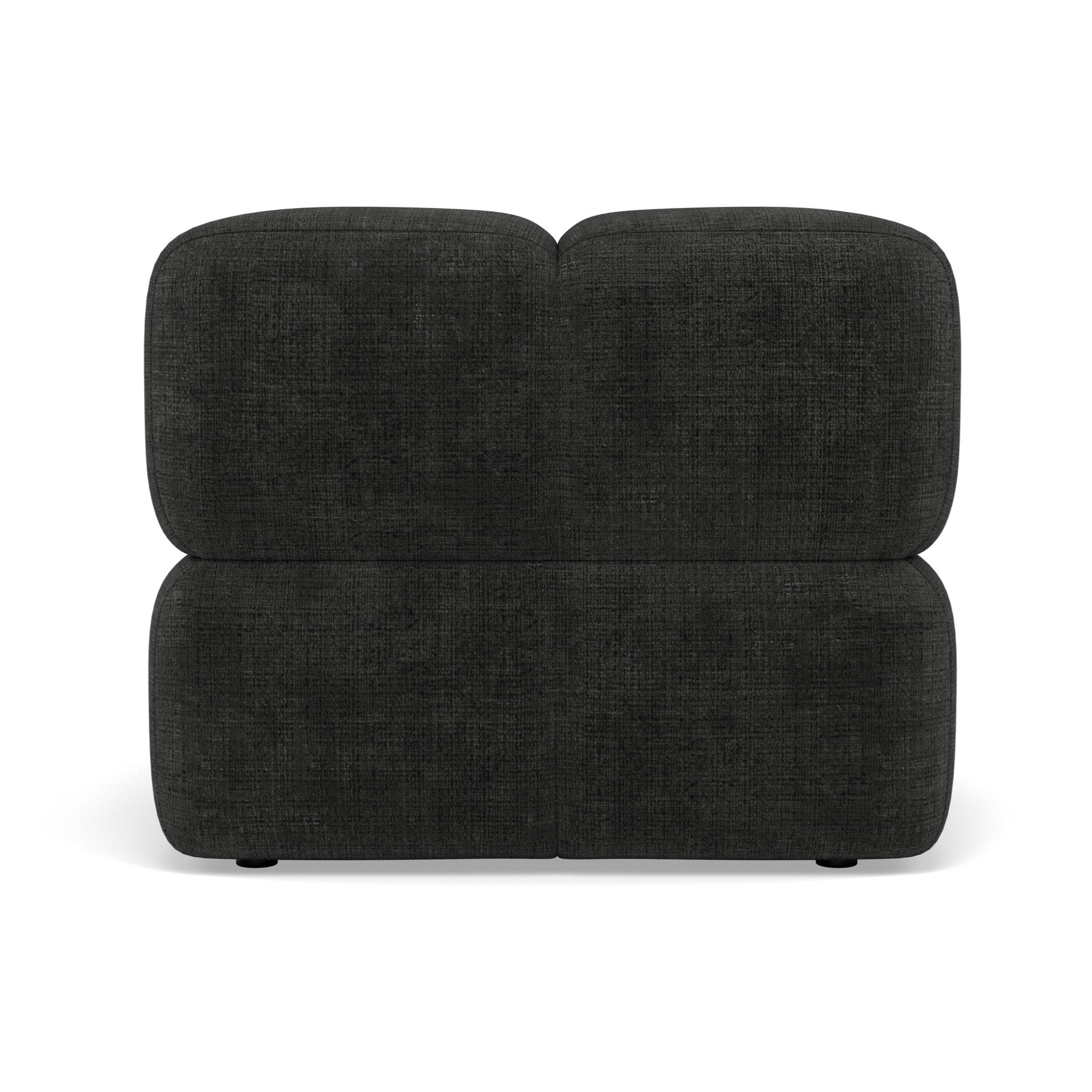 Grace - module d'assise sans accoudoir en velours texturé - Gris Anthracite