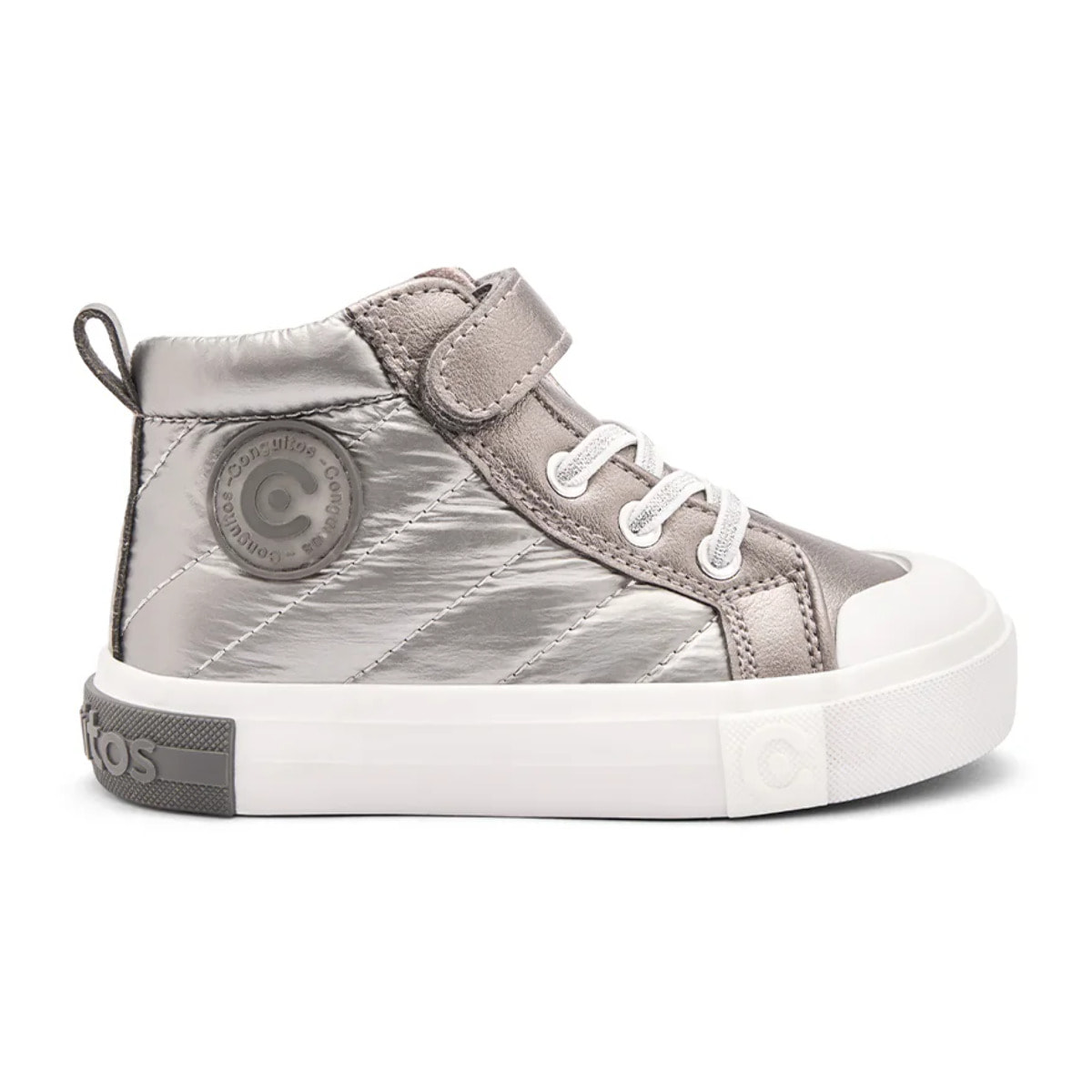 Sneakers alte da bambina con cinturino a strappo e cerniera interna