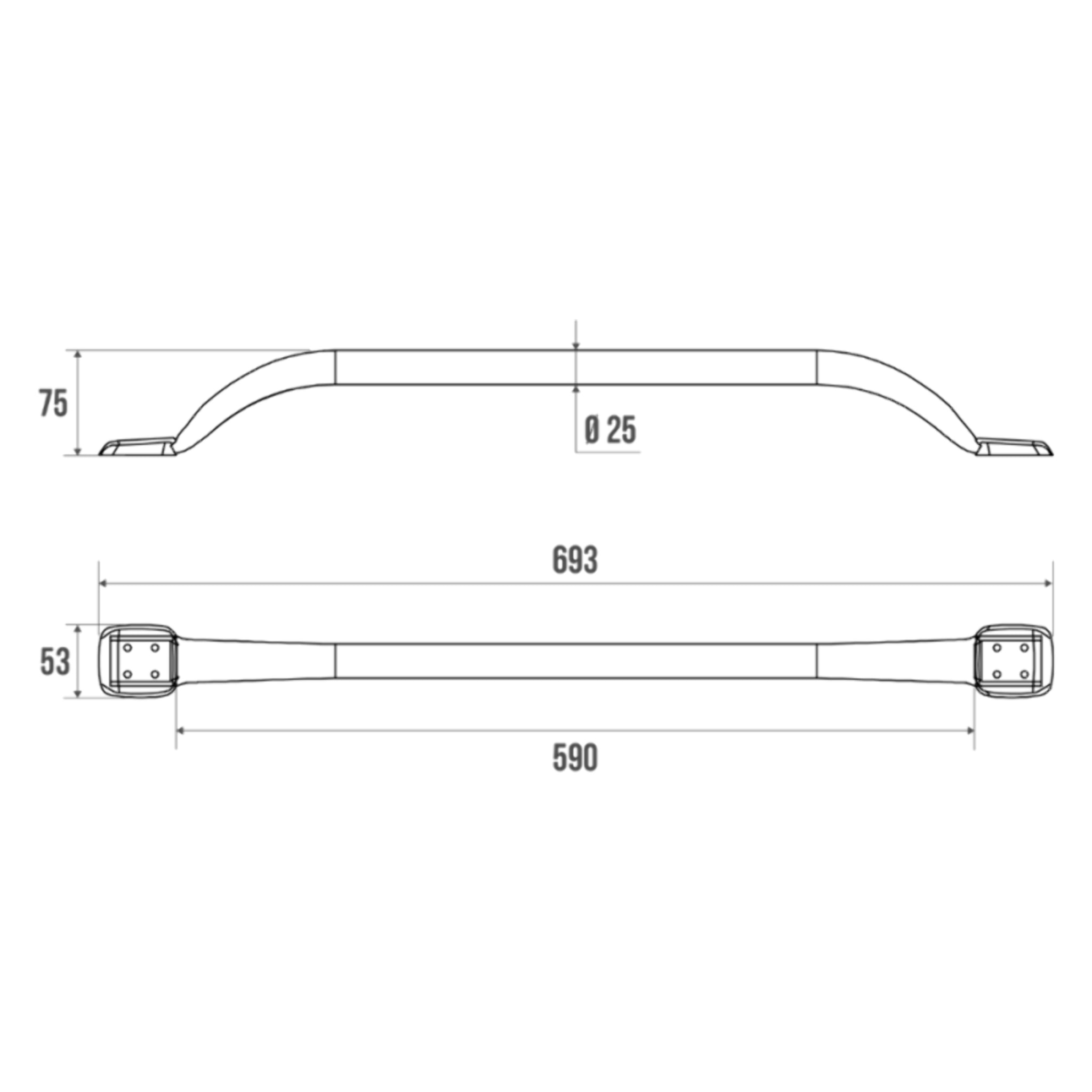 Barre d'appui PELLET Mana 70 cm Gris