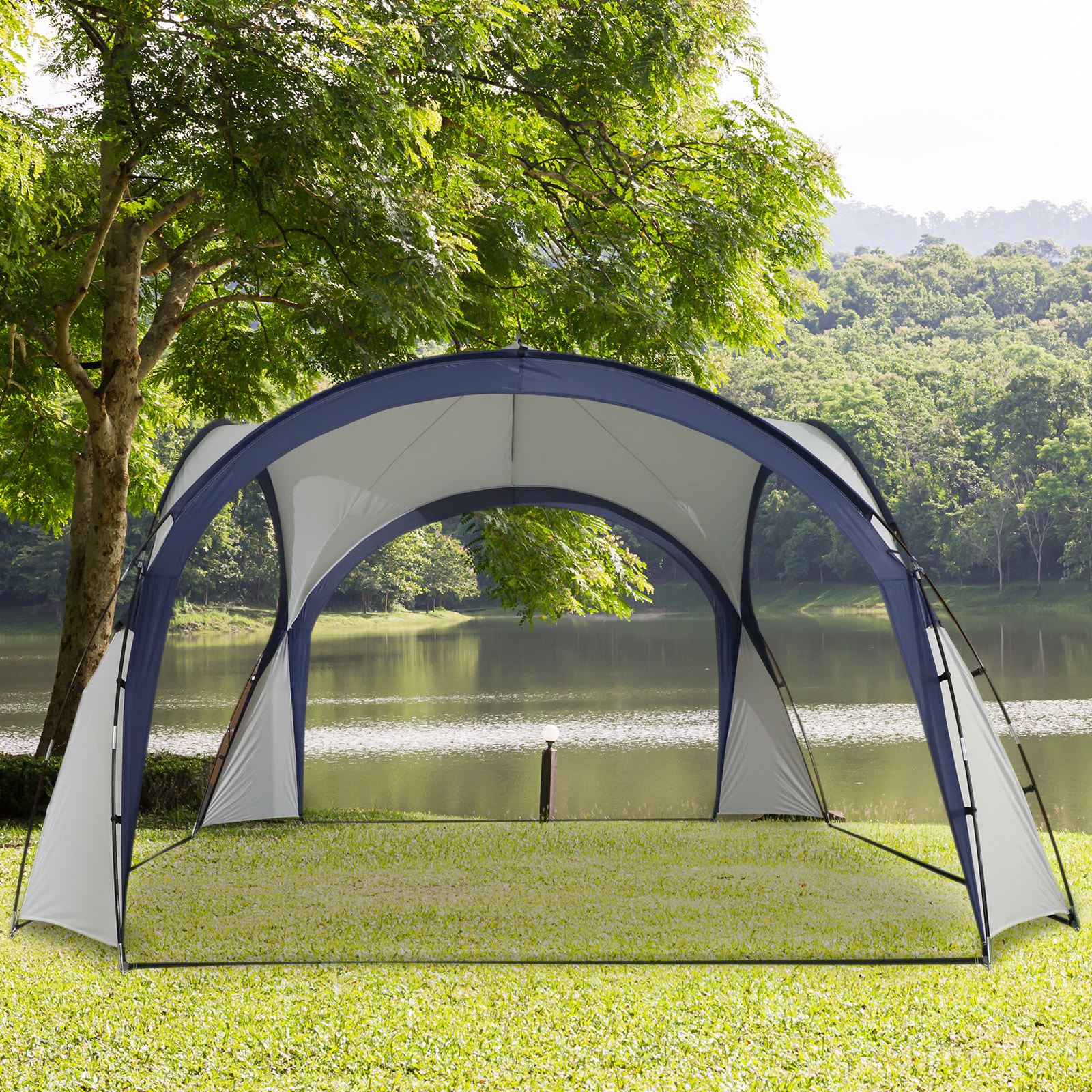 Carpa Tienda de Fiesta Gazebo 3.5x3.5m Toldo Abierto para Eventos Camping