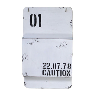 Portalettere in metallo Bristol bianco cm25x8h42