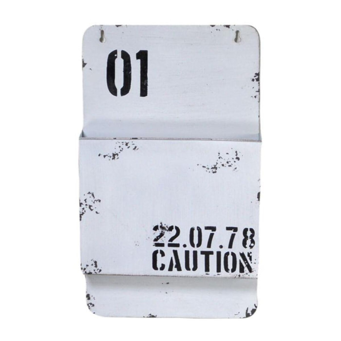 Portalettere in metallo Bristol bianco cm25x8h42