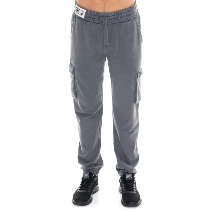 Pantalone cargo da uomo in felpa con elastico al fondo, Leone 1947 Vintage Dept.