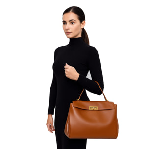 Borsa a mano da donna Made in Italy - Modello Lyria Pro - 100% pelle - 34.0 x 25.0 x 12.0 cm