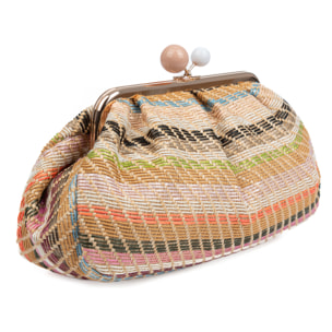 Boesio Bolso bandolera Mujer. Fabricado en rafia sintética entrelazada.