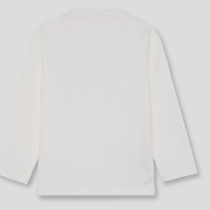 Camiseta niño crudo de manga larga, estampado de montaña estilo adventure, suave y cómoda | Color: Crudo | Street Monkey
