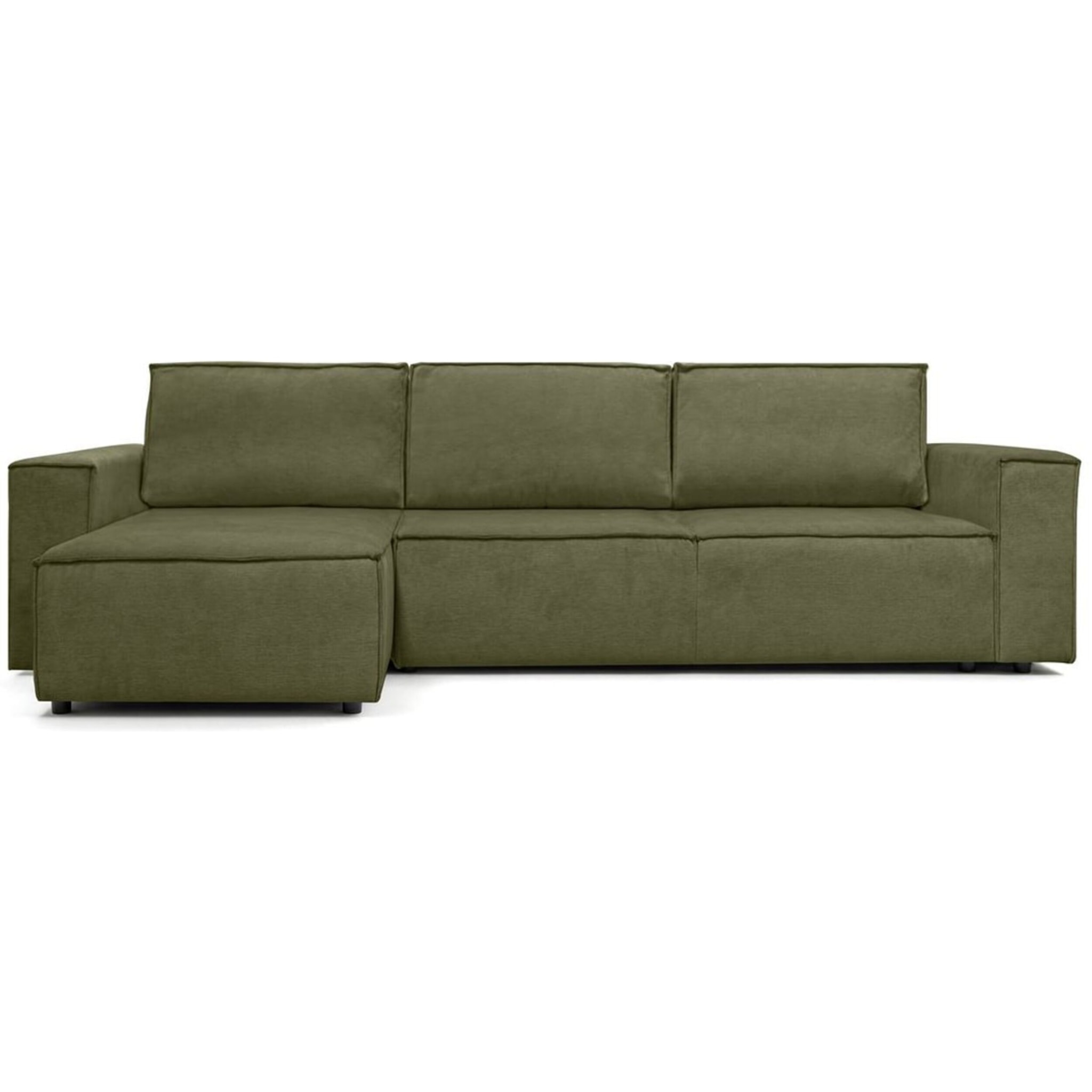 Canapé d'angle convertible 5 places en tissu chenille - HARPER