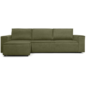 Canapé d'angle convertible 5 places en tissu chenille - HARPER