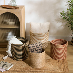 Lot de 4 paniers de rangement assortis Tito en jute