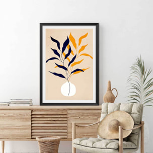 Affiche fleurs plante et purete Affiche + cadre en bois - Noir