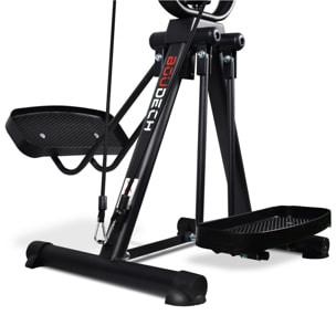 Cyclette biciclo per riabilitazione muscolare braccia e gambe con stepper e bande elastiche push-up modulare e regolabile.