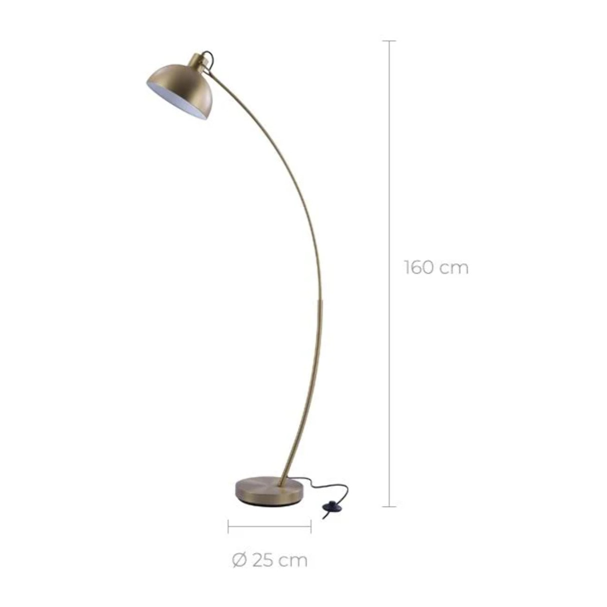 Lampadaire en métal couleur laiton - Jersey