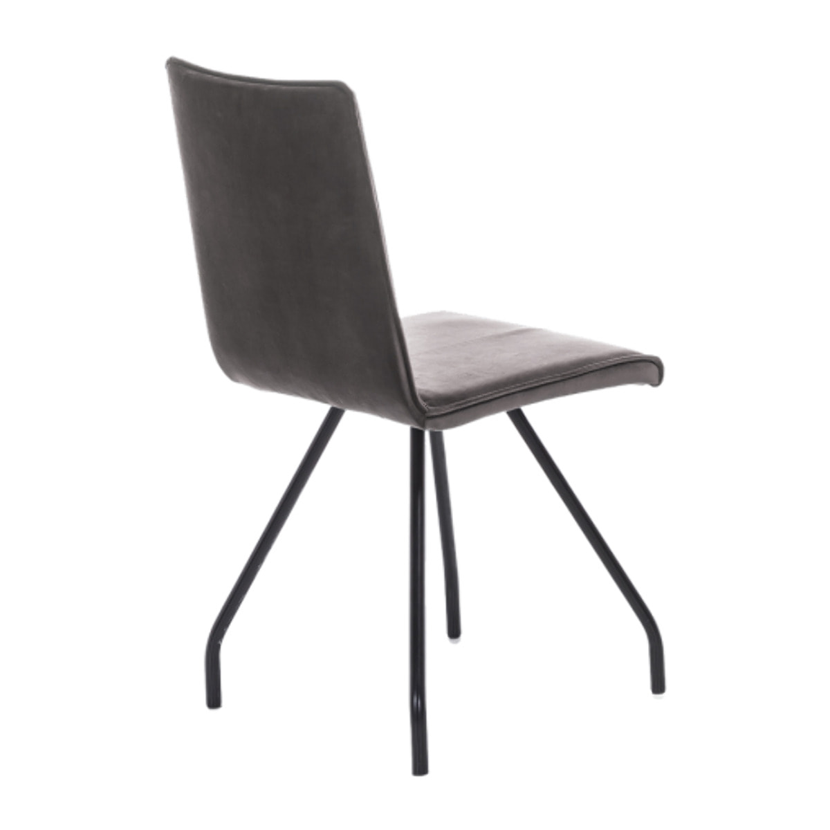 Chaise en velours & piètement métal noir - HARRY