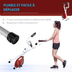 Vélo d'appartement pliable réglable écran LCD multifonction