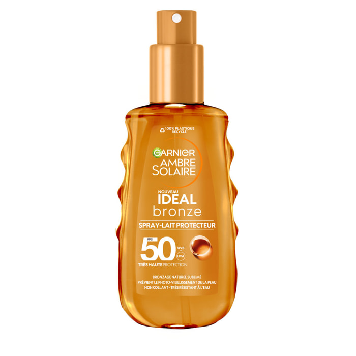 Garnier Ambre Solaire Ideal Bronze Lait Spray Protecteur SPF50+ 150mL