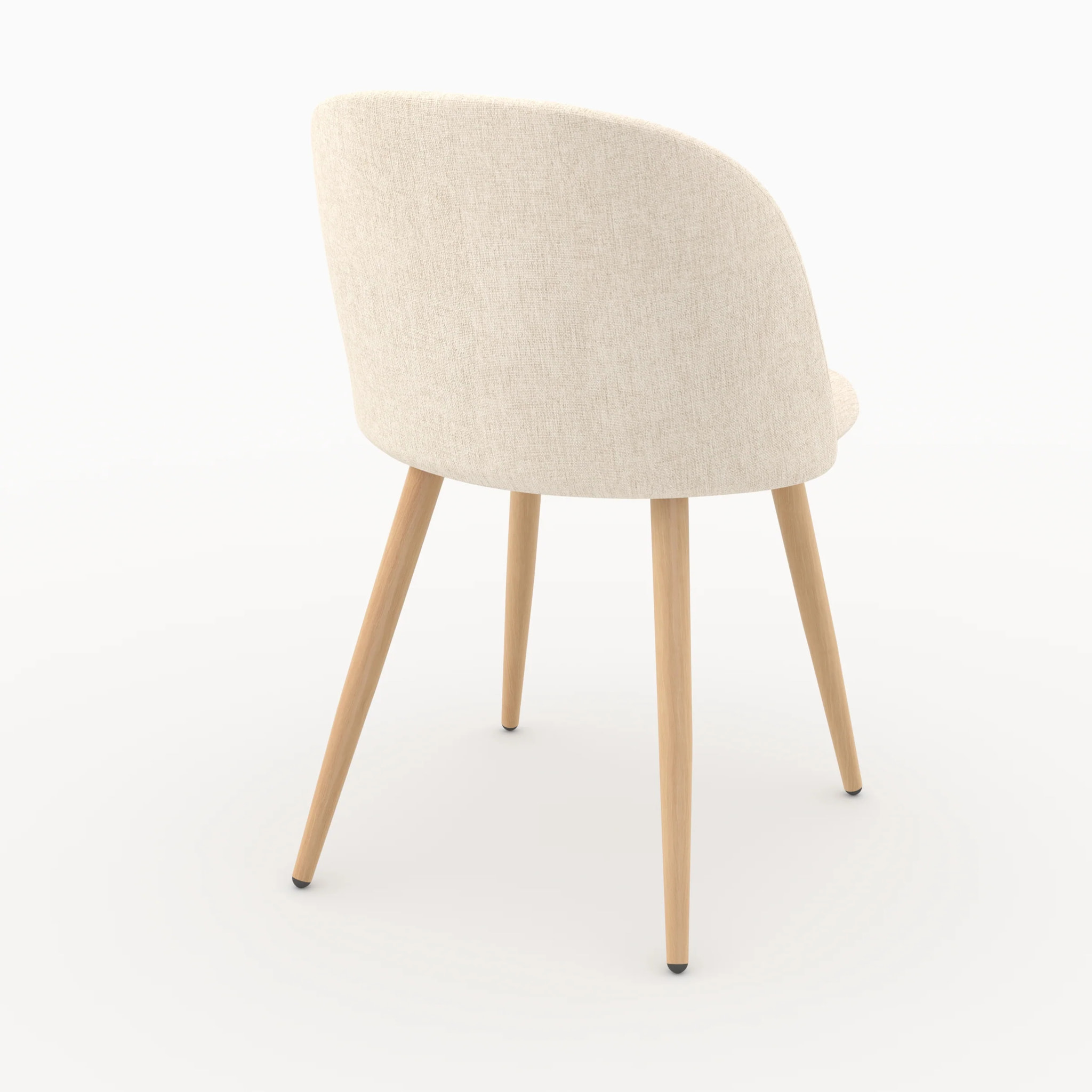 Lot de 2 chaises en tissu beige et pieds en métal - Cozy