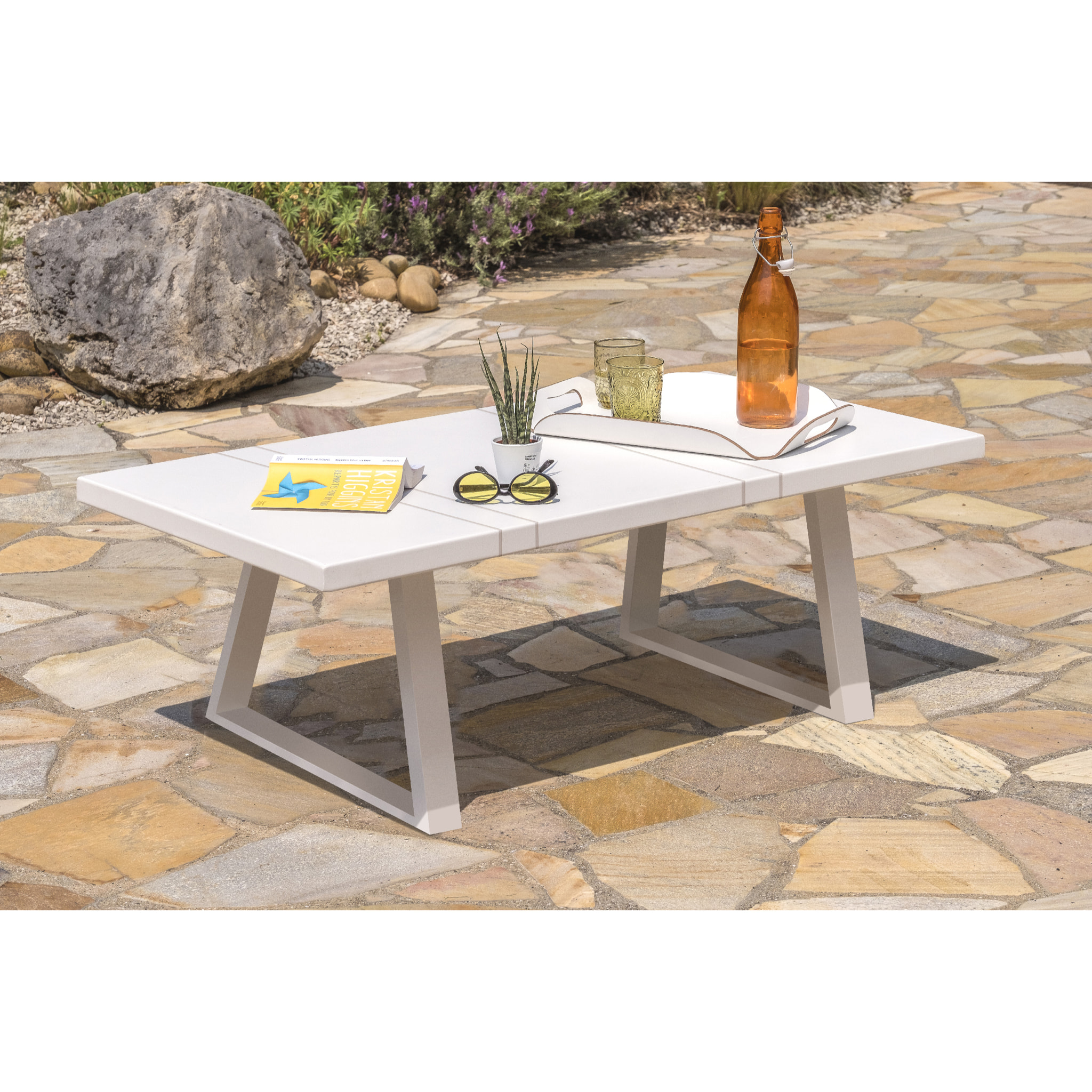 IBIZA - Salon de jardin 5 places en aluminium