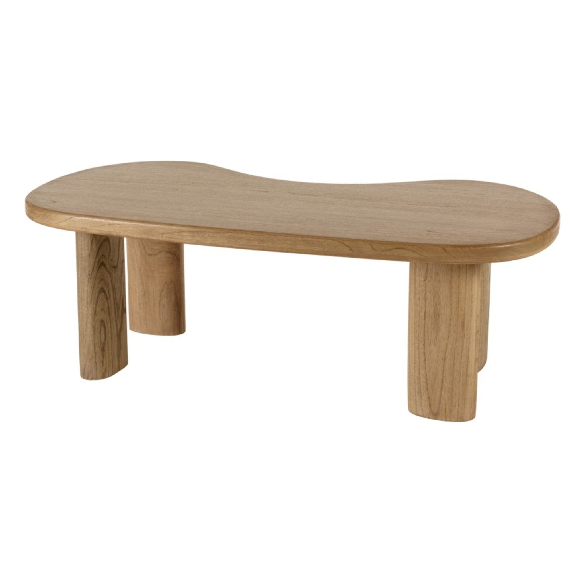 AMY - Table basse 120cm forme vague en bois de mindi AMY