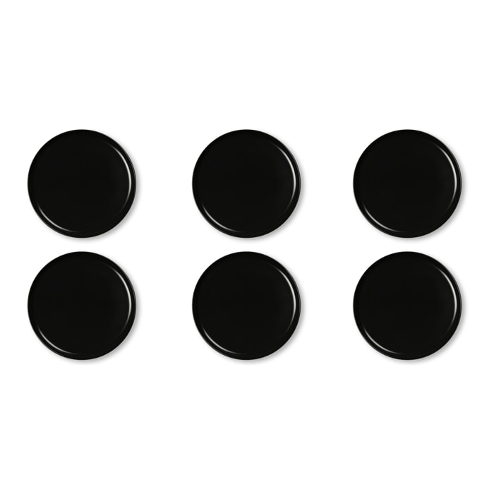 Set de 6 assiettes plates Excelsa Nordic, céramique, noir