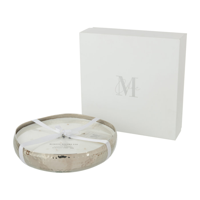 J-Line bougie parfumée M-Chic - Sugar Citrus - métal - argent - large - 44H