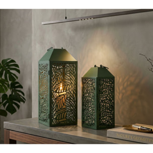 LANTERNE CARVING COPPIA CM 17,8X17,8X44-13,8X13,8X34