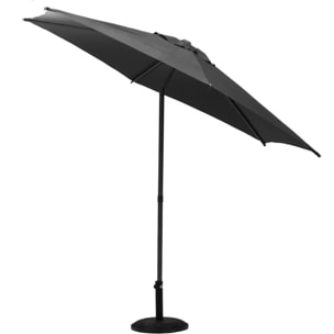 Parasol droit rond "Soya" ardoise D2,7m en acier