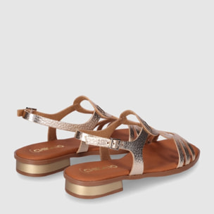 Sandalias de Piel - Platino - Tacón: 3 cm