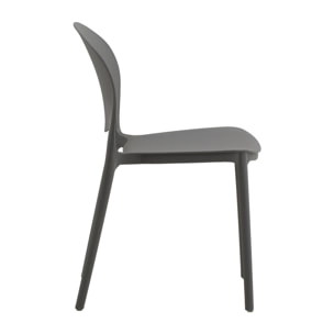 set 2 sedie impilabili in polipropilene grigio