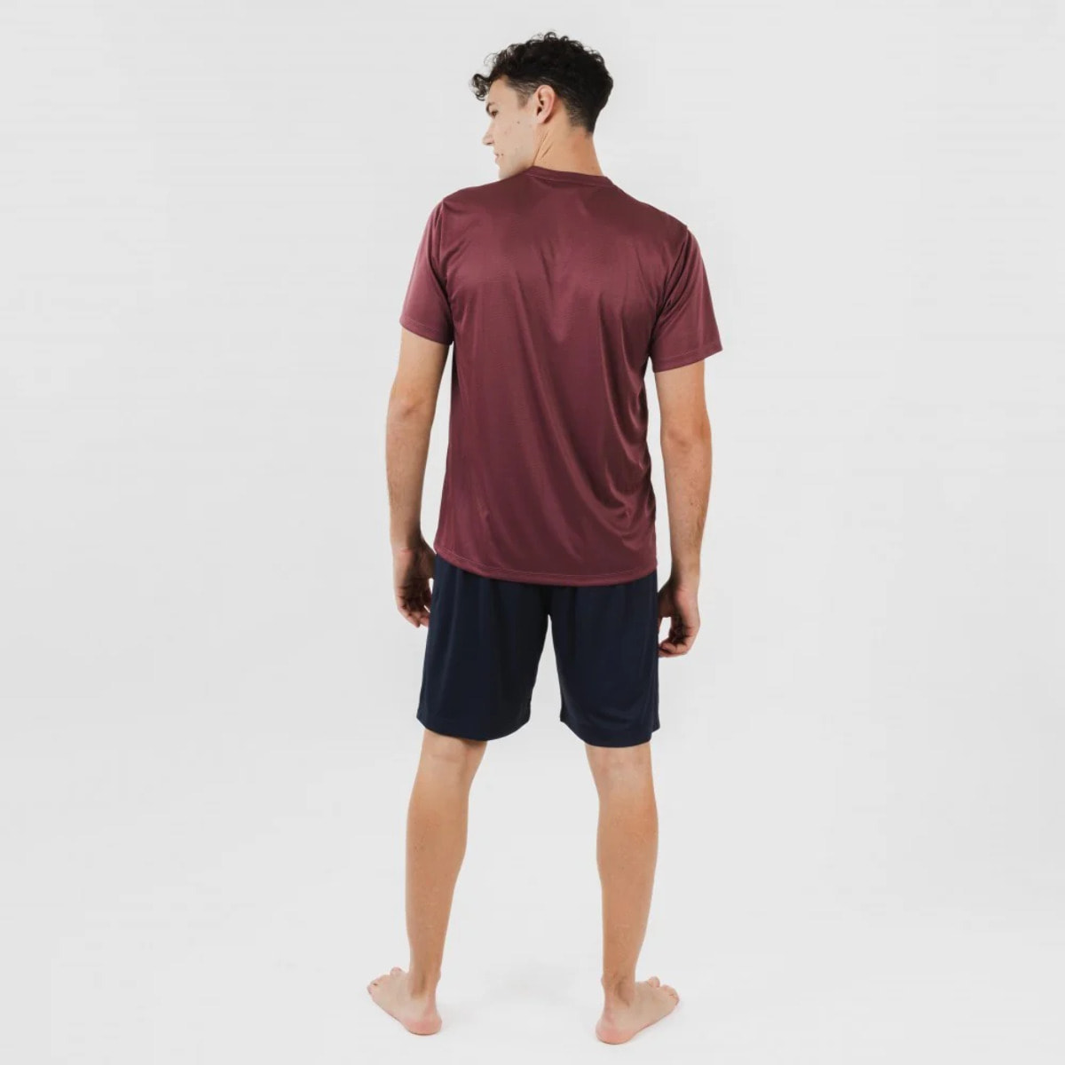 Conjunto deportivo corto tecnico hombre burdeos marino