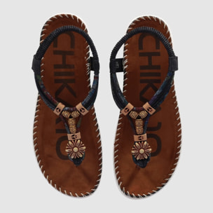 Sandalias - Negro - Tacón: Bajo