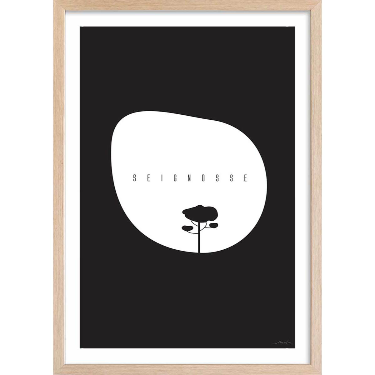 Affiche minimal seignosse Affiche sous cadre bois