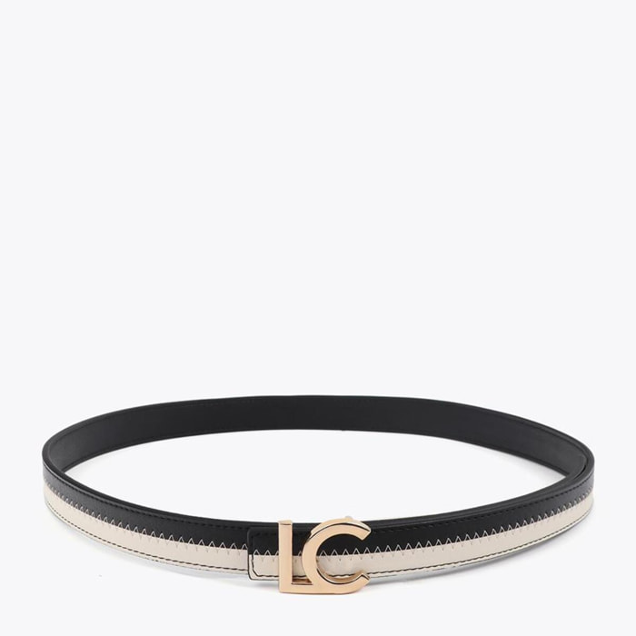 Cintura bicolore rosa e fucsia con fibbia con logo LC