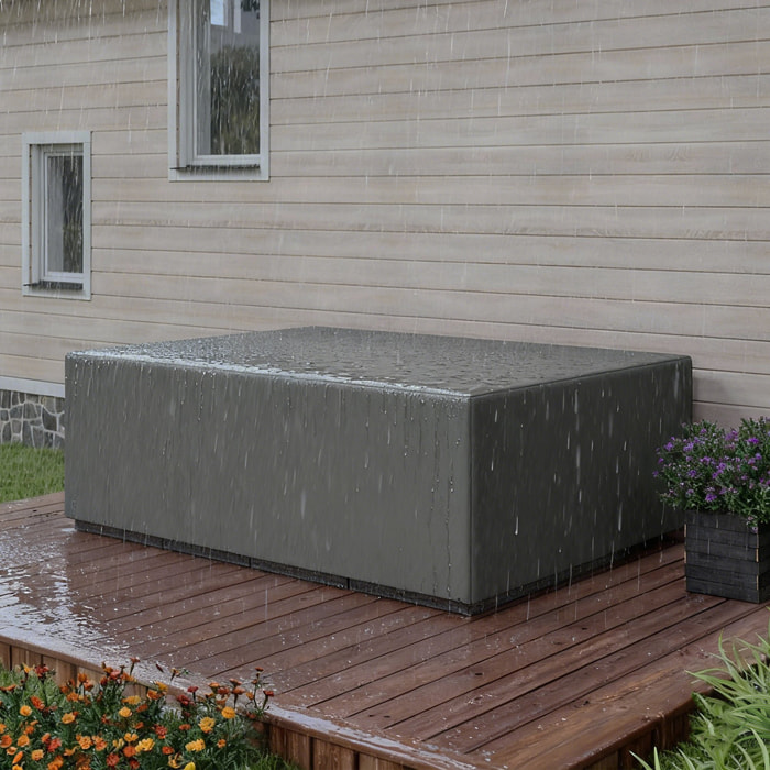 Housse de meubles de jardin imperméable tissu Oxford 600D gris