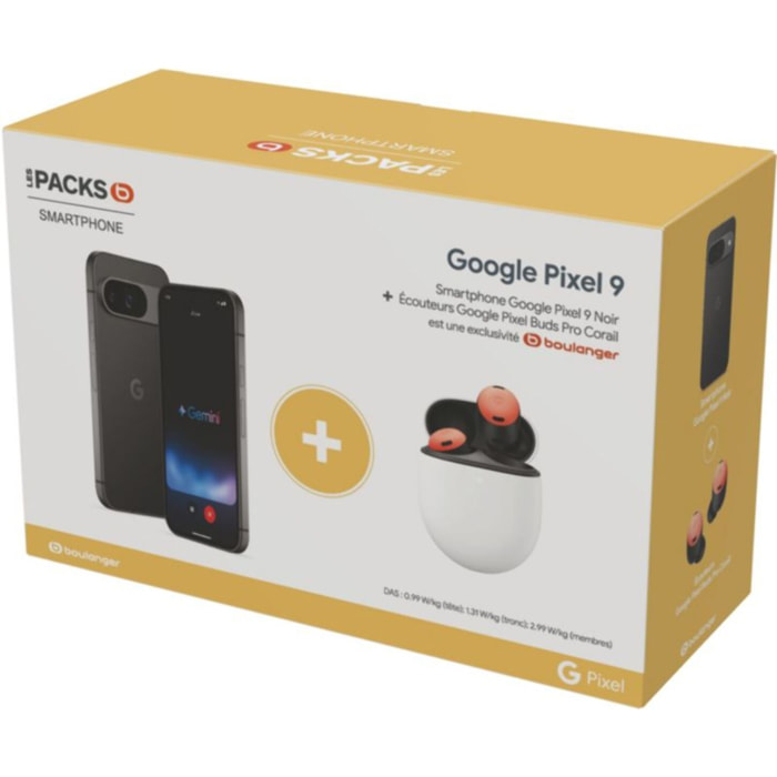 Téléphone portable GOOGLE Pack Pixel 9 + Pixel Buds Pro