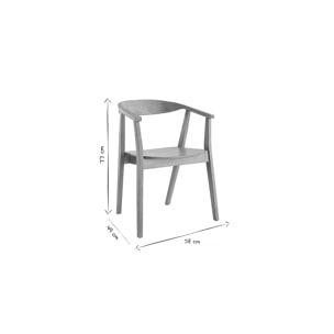 Chaises design noires en bois (lot de 2) BAHIA