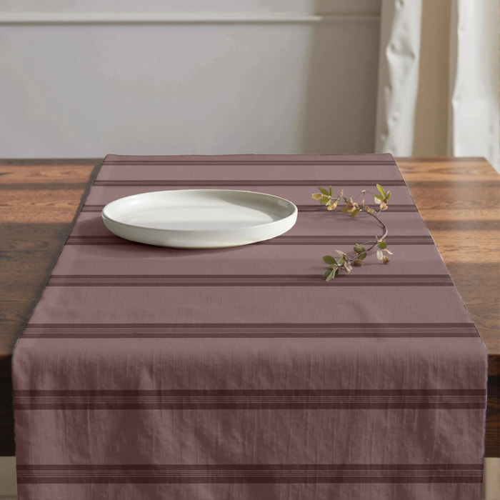 Chemin de table 100% coton Nua Rose poudré 50x150 cm