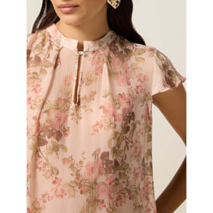 Oltre - Blusa de viscosa estampada - Rosa