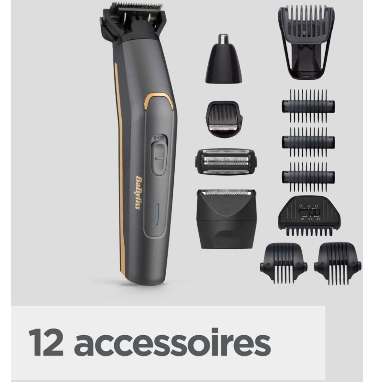 Tondeuse multi usages BABYLISS 12 en 1 MT987E Graphite Precision