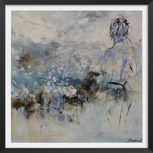 Affiche deco nue de dos Affiche + cadre en bois - Noir