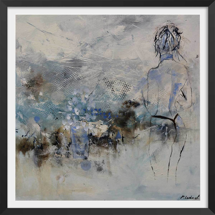 Affiche deco nue de dos Affiche + cadre en bois - Noir