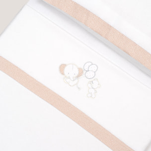Triptico Coche Franela Oso Elefante Globos Bco/Beig